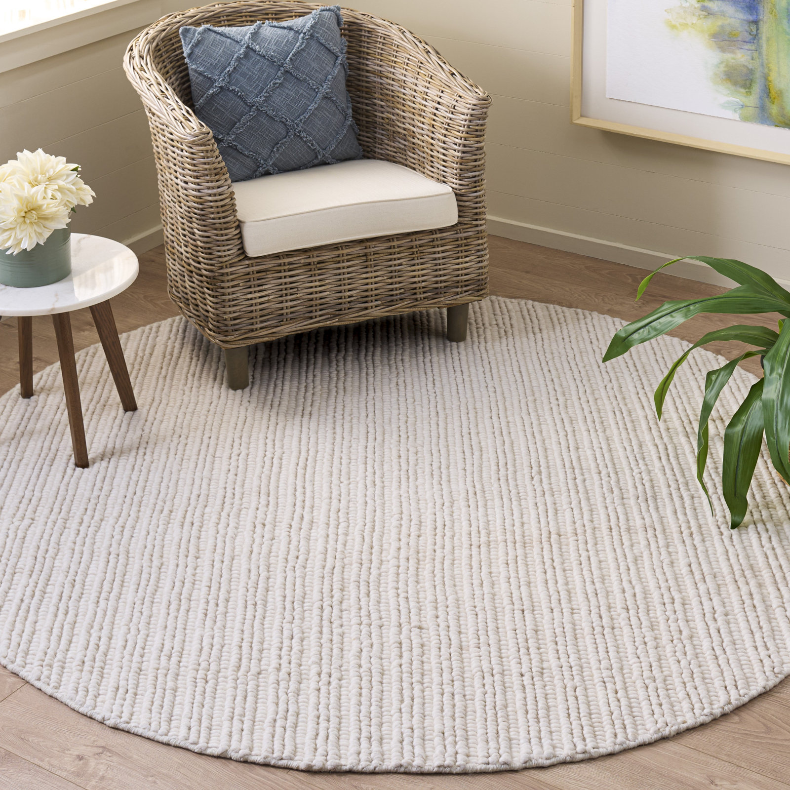 Hand-Woven Performance Rug, Round 6'