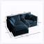 Canapé à deux places en chenille avec 1 repose-pieds, canapé modulaire en forme de L 2 places avec repose-pieds, causeuse avec repose-pieds pour petit espace de vie, chenille grise-118043515