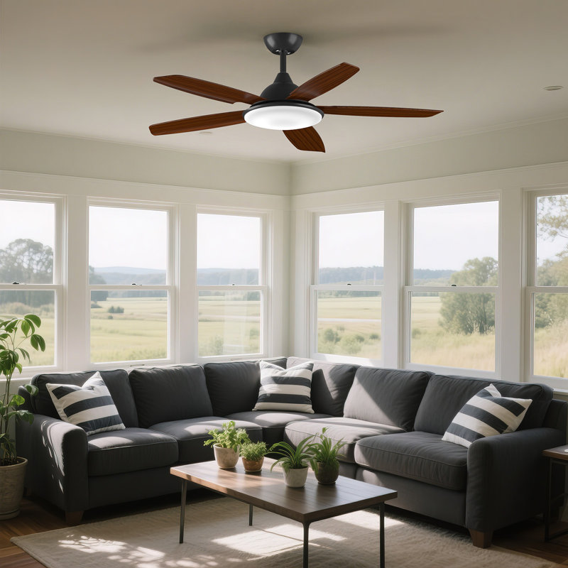 Antarctic Star 52" Low-Profile Ceiling Fan With Led Light & Remote,Sleek, Silent, And Smart—Perfect For Bedrooms, Nurseries, Or Cozy Indoor Spaces!