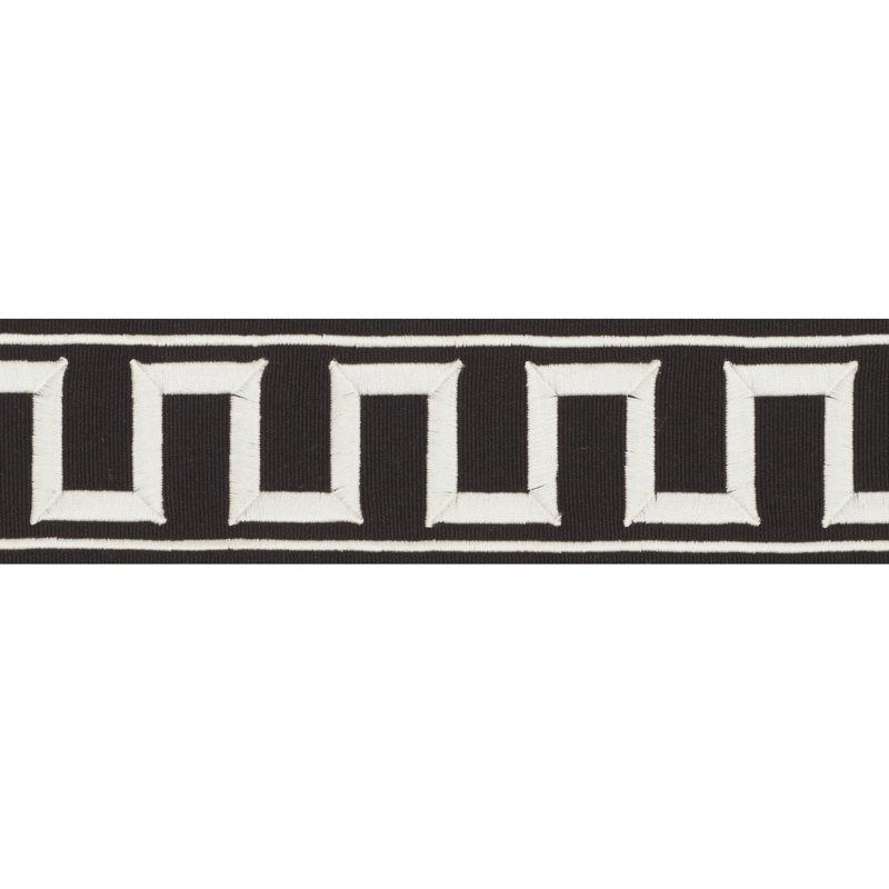 Ruban brodé Schumacher x Miles Redd, Blanc / noir