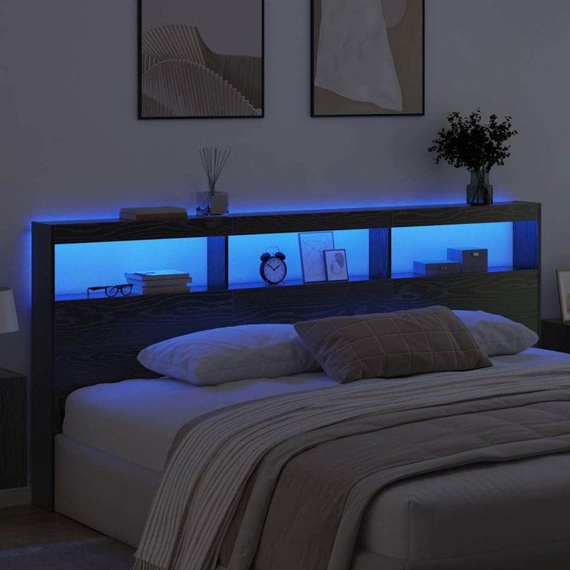 King Headboard, Black Oak, King