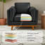 Chaise d'appoint en cuir Verona, chaise de bureau en cuir de 41,9 pouces pour le salon, chaise de bureau en cuir, décoration en bois massif-982440741