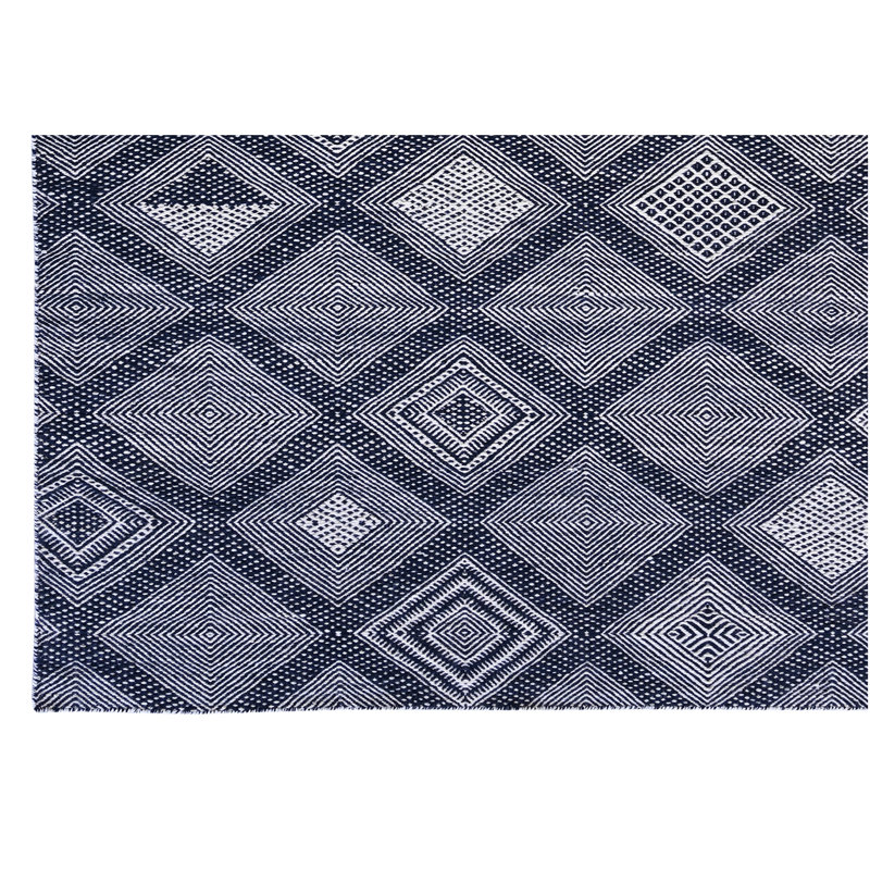 Wool Geometric Area Rug, Rectangle 6' x 9'