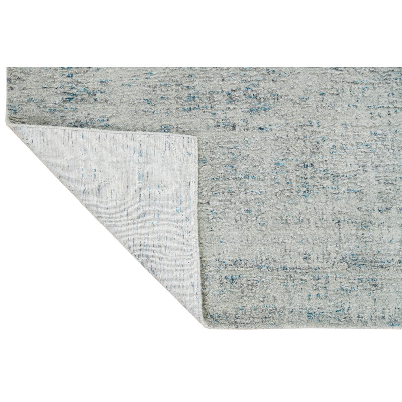 Abstract Area Rug in Blue, Rectangle 10' x 14'