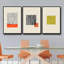 «Geometric Line Minimalist Abstract Lines Yellow Organic Modern Boho», reproduction d'art encadrée sur toile 3 pièces-417358204-417358205