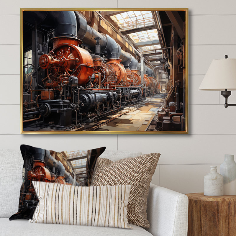 «Power Plants Powerful Energies III» sur toile, 34" H x 44" W, Cadre flottant doré