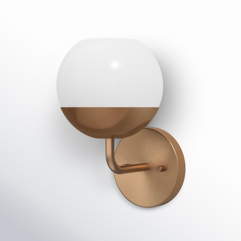 Avoca Steel Armed Sconce, Satin Brass