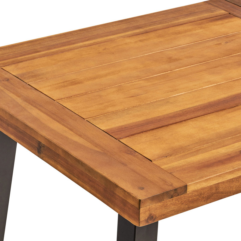 Fascinating Modern Industrial Dining Table With Wood Surface And Powder-coated Metal Support, Weather-, 69" H X 31.82" W 29.7" H, 59.84 Lb Classy Design Plank Top Base,