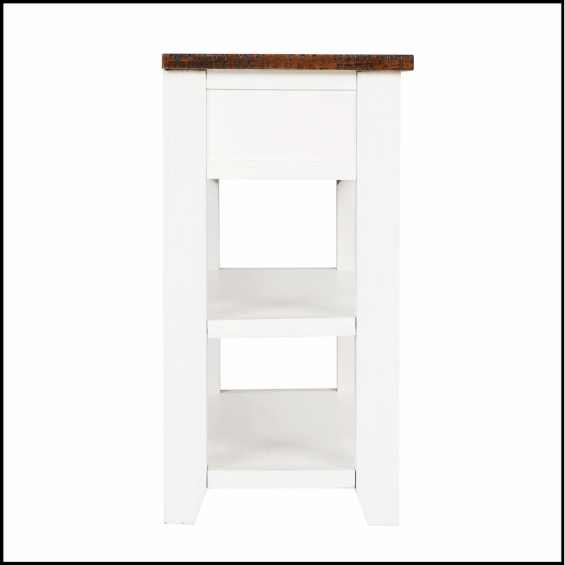 Console 48 po en bois de pin massif avec 3 tiroirs de rangement, parfaite pour les vestibules modernes et les salons, Brun