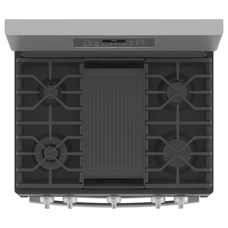 GE Profile™ 30" Sealed Burners Double Oven, Silver