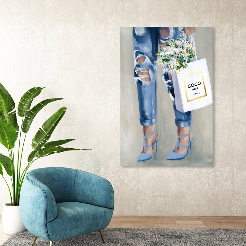 Denim Dream - Peinture sur toile, Toile tendue, H 54 po x l 36 po