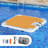 AMERLIFE Inflatable Floating Dock, Non-Slip EVA Air Dock Platform Floating Island Raft with Rope Ladder and Water Zone for Pool Lake Beach Ocean (7*7FT)