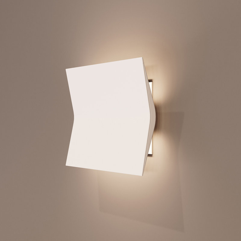 Turo 1 - Light LED Flush Mounted Sconce, 6.5" H x 6.5" W x 2.75" D, Satin White