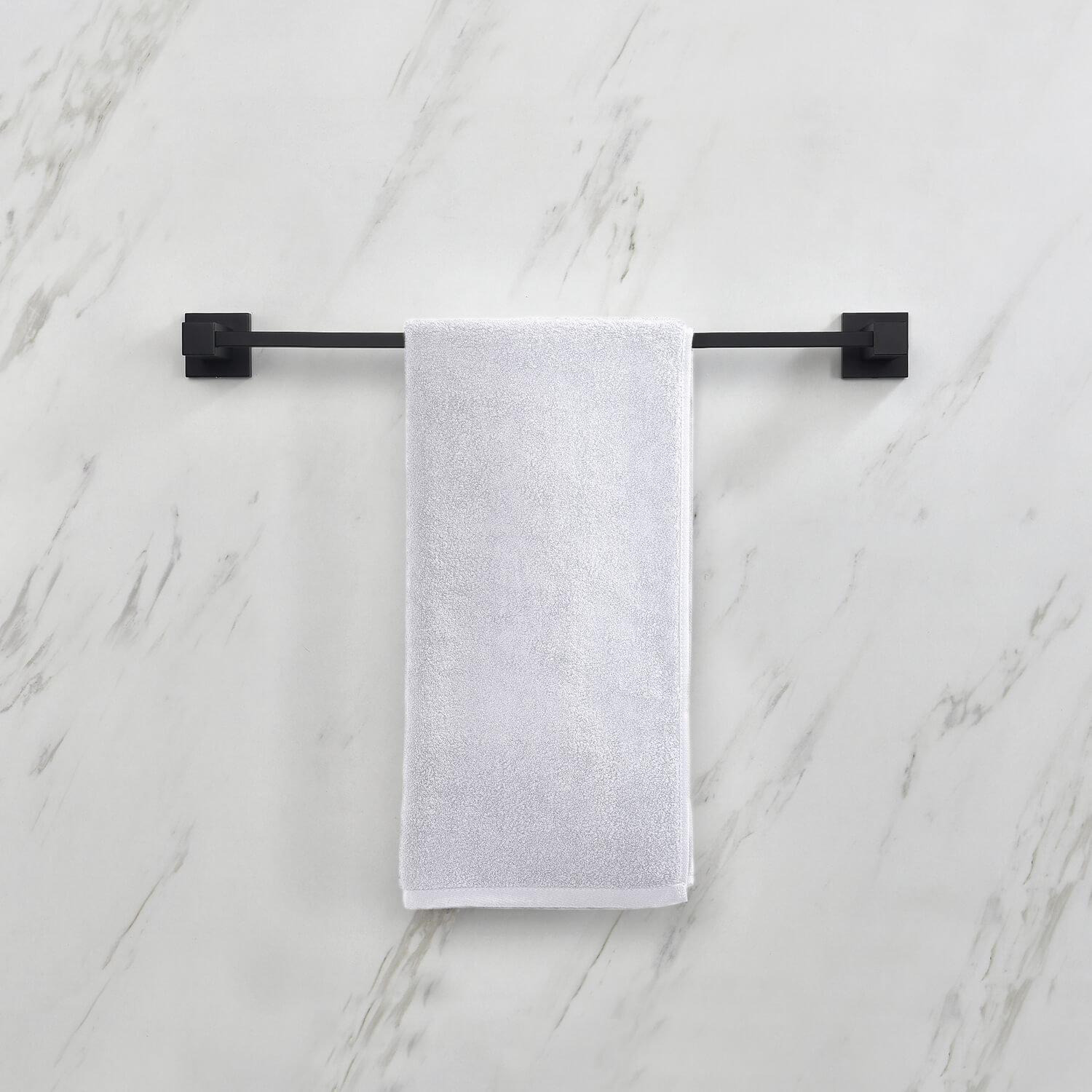 Cube 20" Wall Mounted Towel Bar, Matte Black