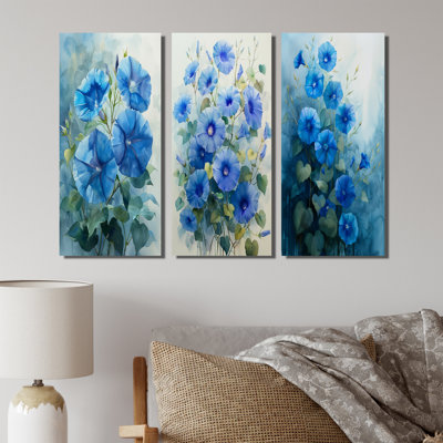 «Garden of Blue Dreams Morning Glory Flowers I» - collection d'art mural Morning Glory