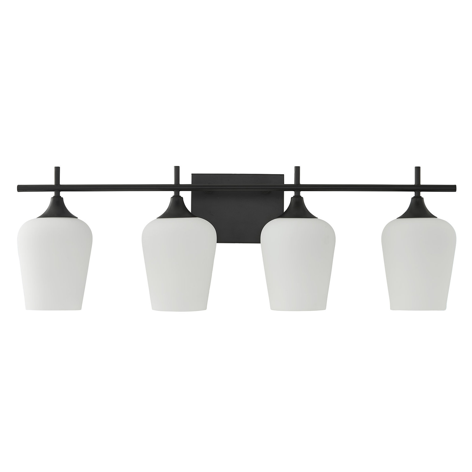 Breena 2 Light Dimmable Vanity Light, Matte Black, White