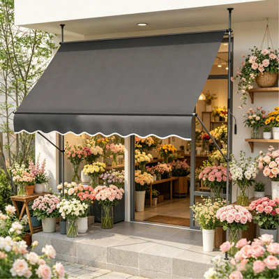 Patio Awning,Retractable Awning,Stand-Up Deck Awning,Sun Shade Patio Awning
