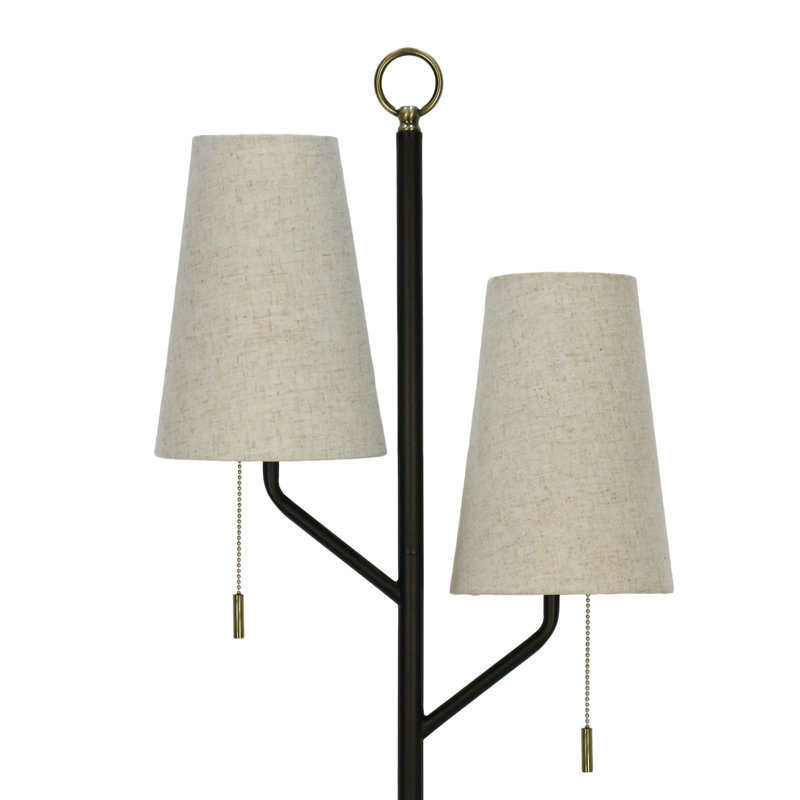 Yrsa Pair of 28" Metal Twin Light Table Lamps