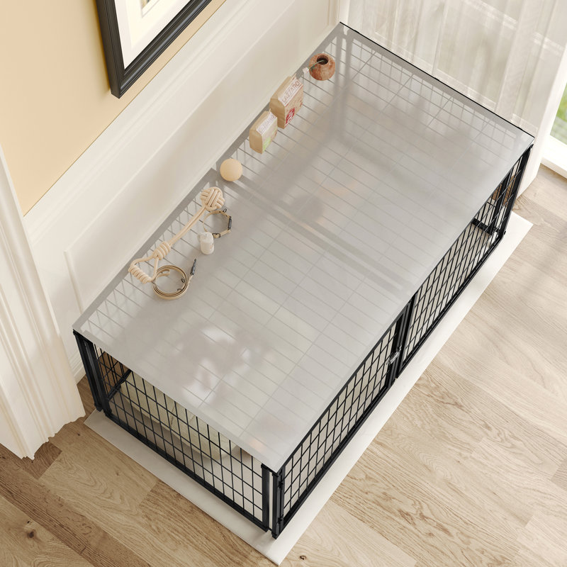 Valorie polyvalente pour chiens de taille moyenne avec parc et plateau, idéale pour une utilisation à l'intérieur
