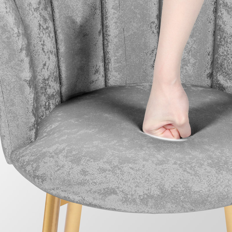 Upholstered Swivel Side Chair, Grey Velvet