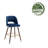 Loganville Velvet Upholstered Bar Stool with Rubberwood Legs-1834192561