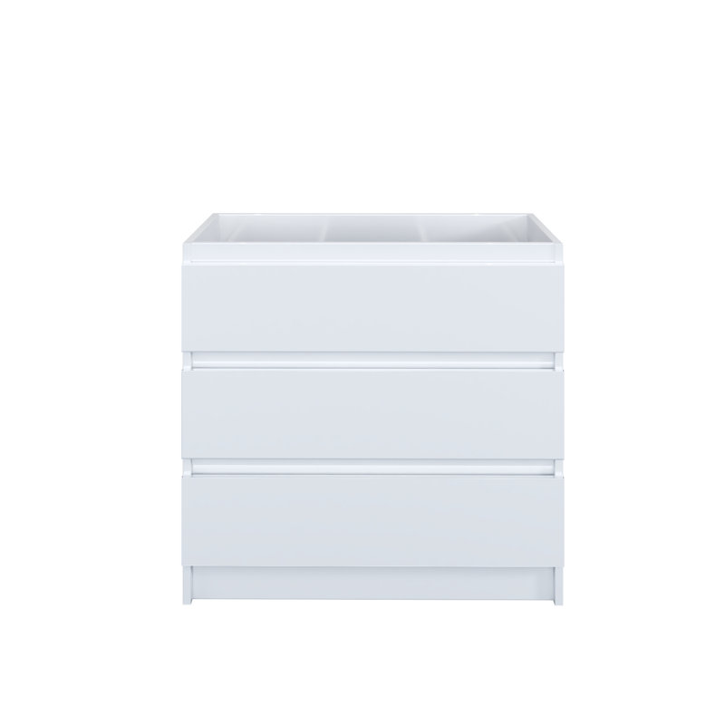Pepper 35.25'' Single Bathroom Vanity Base Only, Glossy White