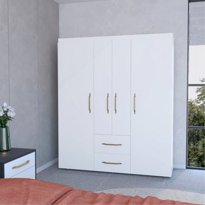 Armoire blanche 2 portes tout-en-un
