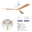 Hot Sales 72 Inch Modern Ceiling Fan With 3 Color Dimmable 3 Solide Wood Blades Remote Control Reversible DC Motor With Led Light-1523515634-1523515635