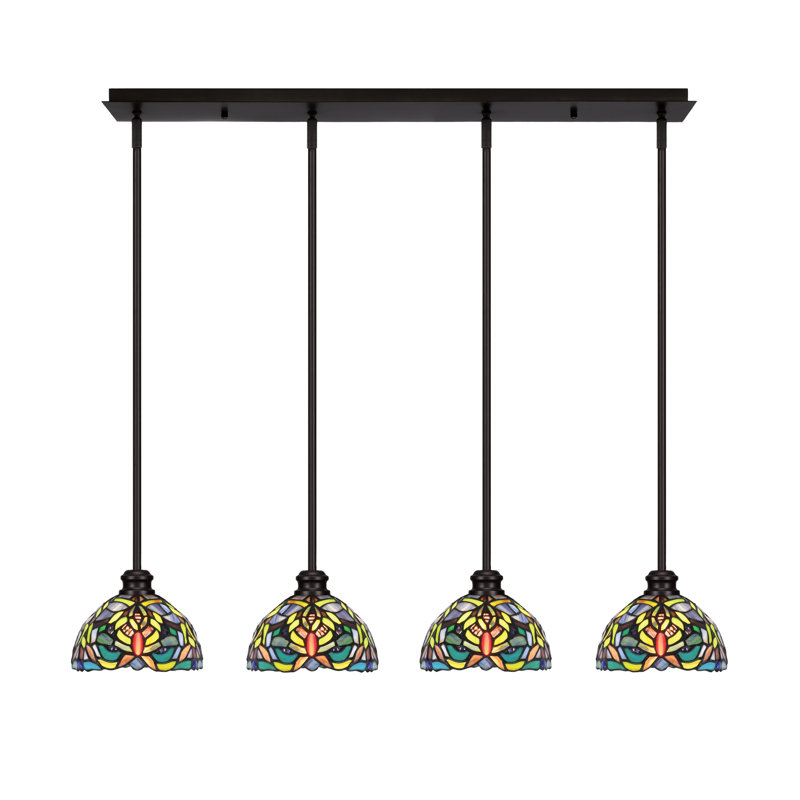 Luminaire suspendu linéaire 4 lumières avec verre de 7 po Edge, Espresso