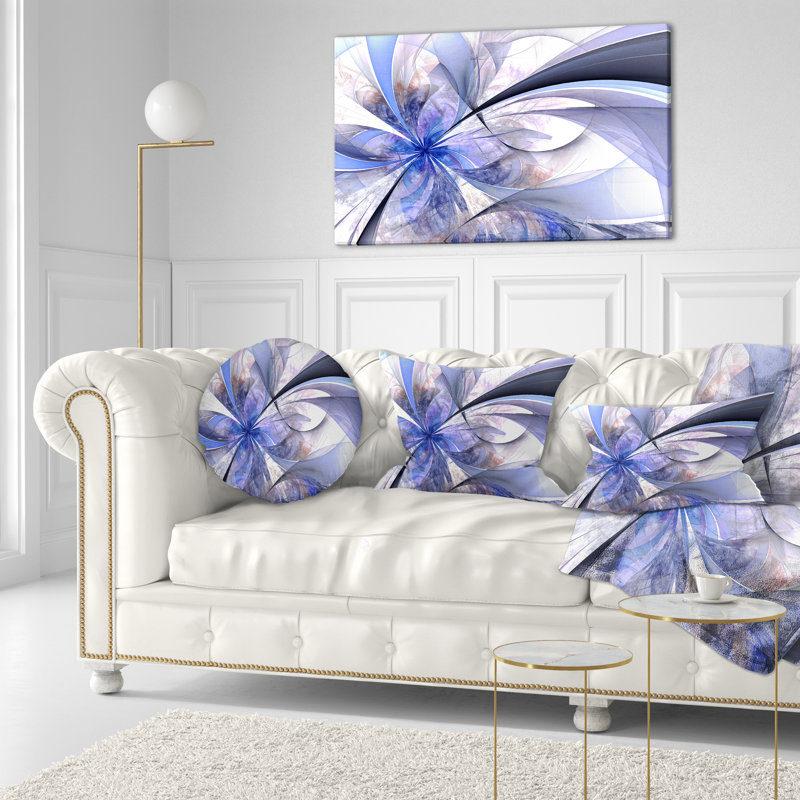 Coussin de conception floral fractal, 16 po x 1 po, Coussin décoratif
