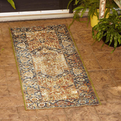 Bishaan Washable Oriental Indoor / Outdoor Rug