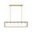 6-Light Frosted Glass Globe Linear Chandelier
