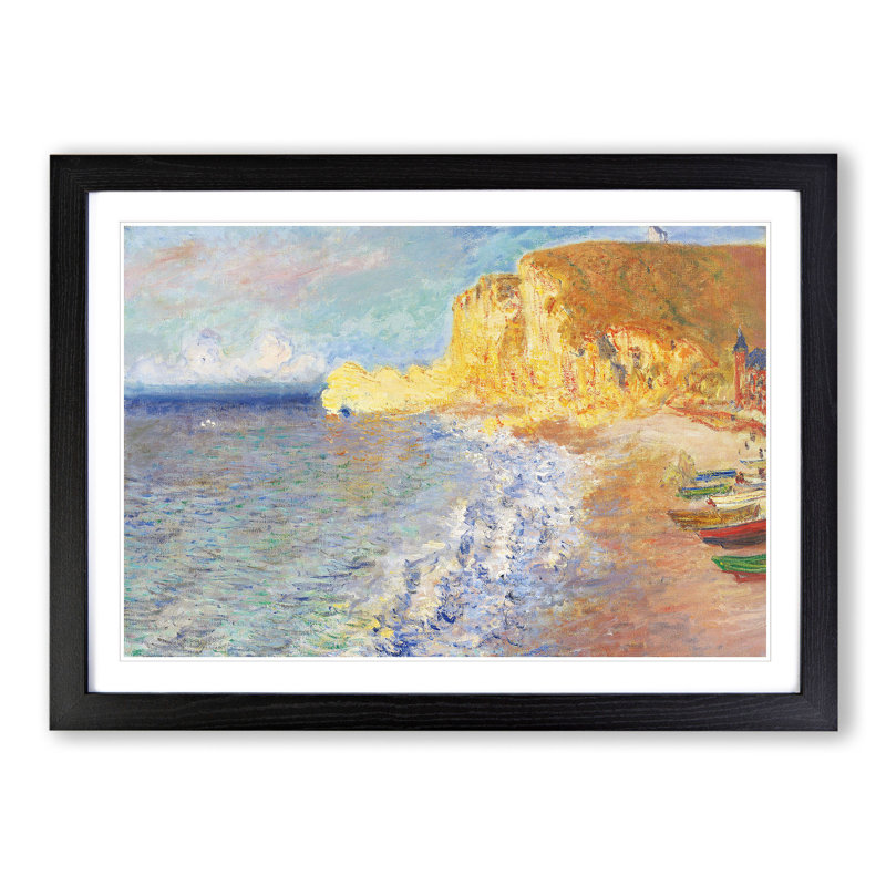 Morning in Etretat by Claude Monet - Picture Frame Painting, Black, 48cm H x 65cm W x 2cm D
