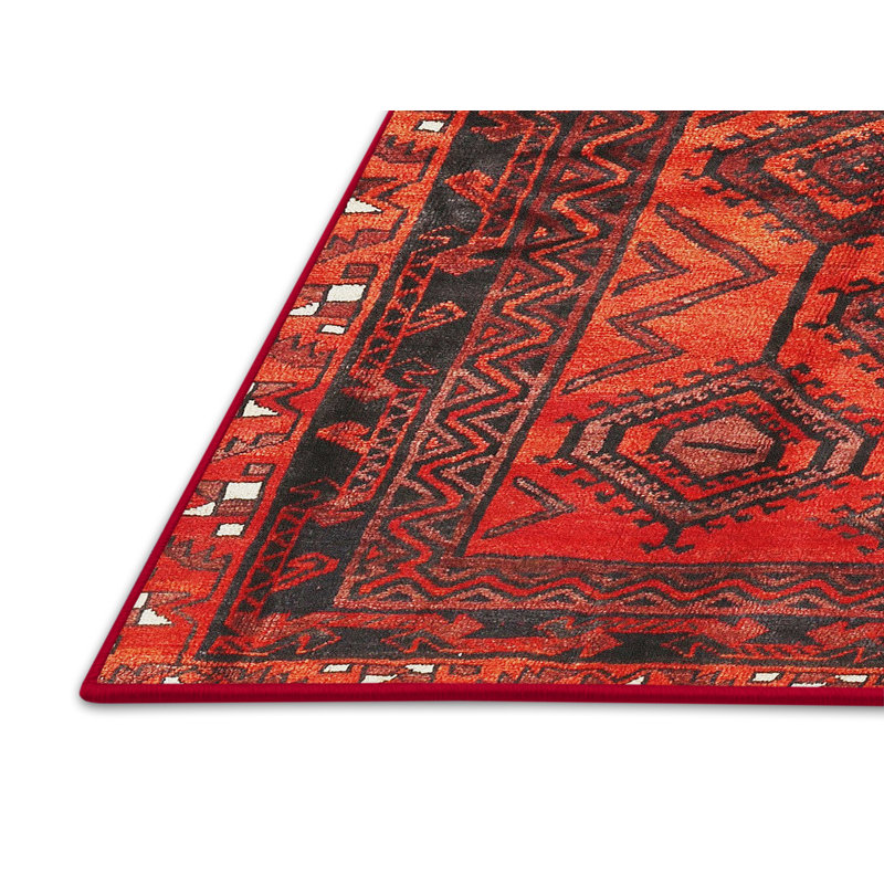 Tapis orange Southwestern, Rectangle 7 pi x 10 pi