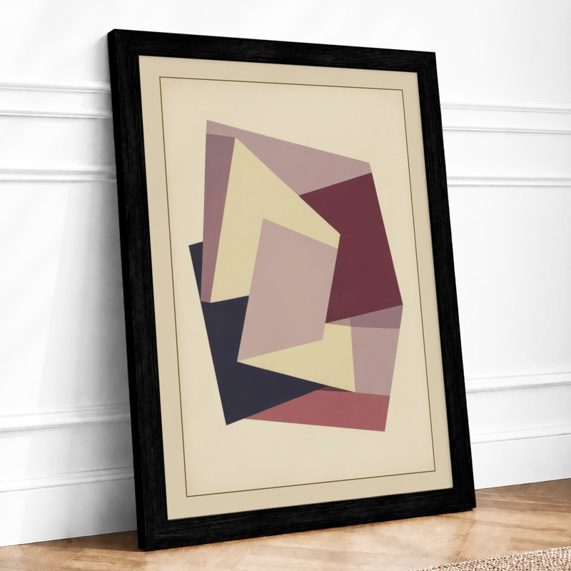 Angular Forms Geometric - Framed Print, A1 - 84.1 x 59.4 cm, Black