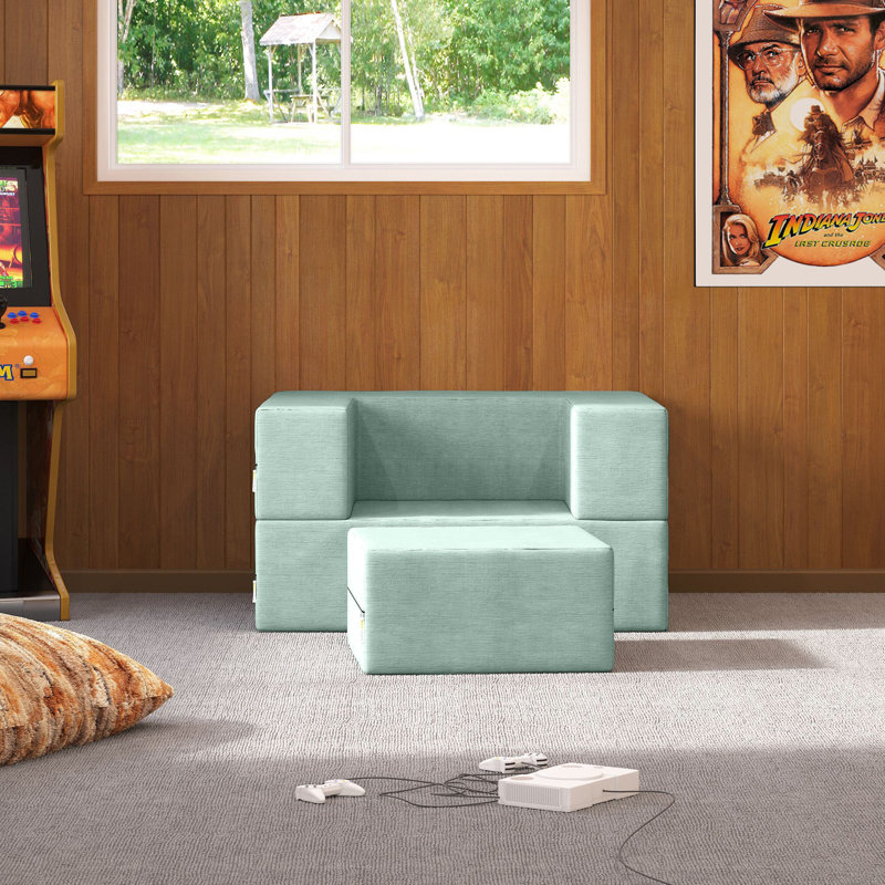 Fauteuil convertible avec lit-repose-pieds et lit simple Shontae, 100 % polyester Caraïbes