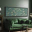 «Serene Sky Cranes In Flight On Teal», reproduction d'art sur toile encadrée-98042049-111375981