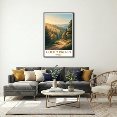Coed Y Brenin, Wales - Romantic Forest Trails Travel Poster. Giclee Print On Wrapped Canvas. Wall Art, Home Decor - Parks & Gardens, Wales - Wrapped Canvas Print