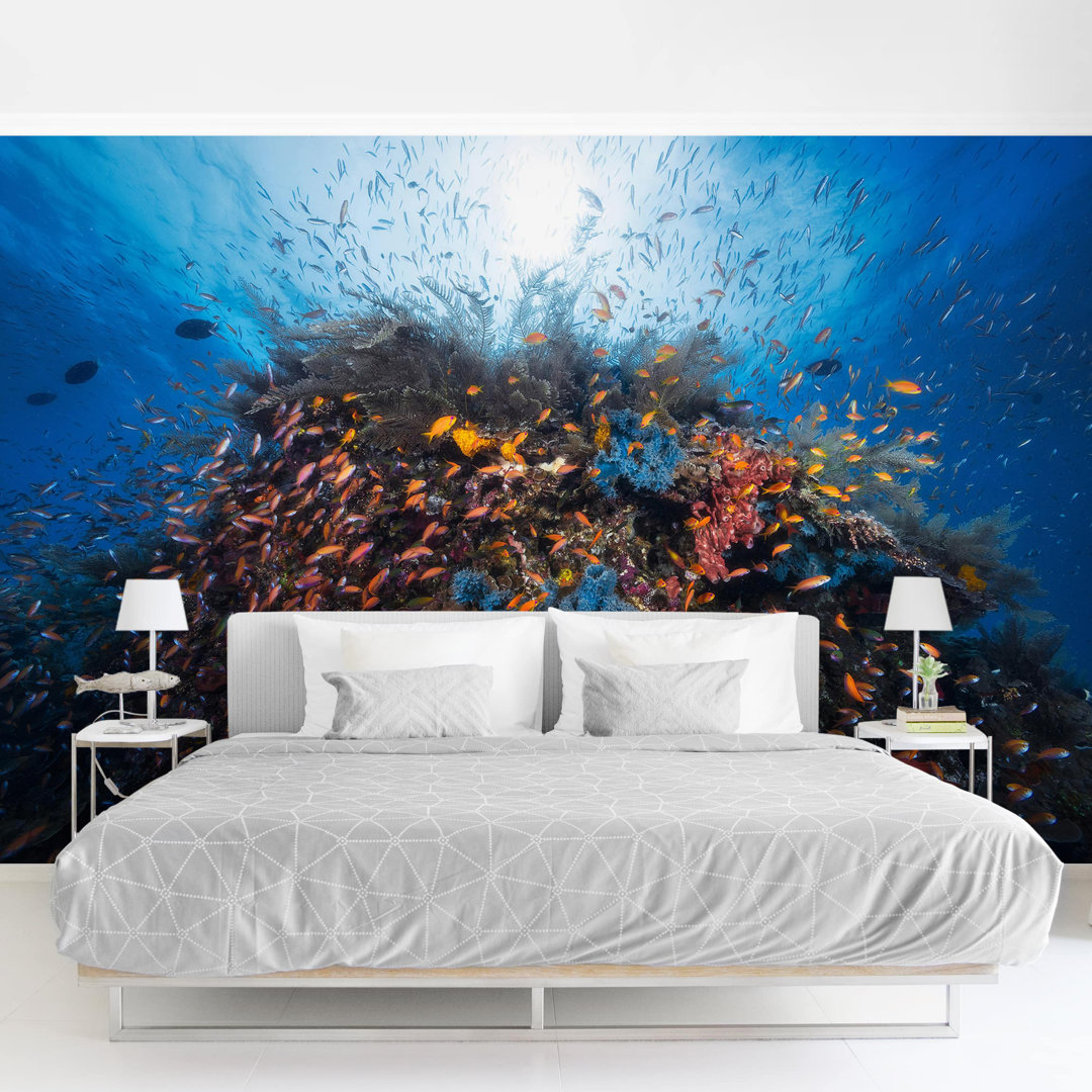 Strukturierte Tapete Lagoon with Fish 2,25 m x 336 cm