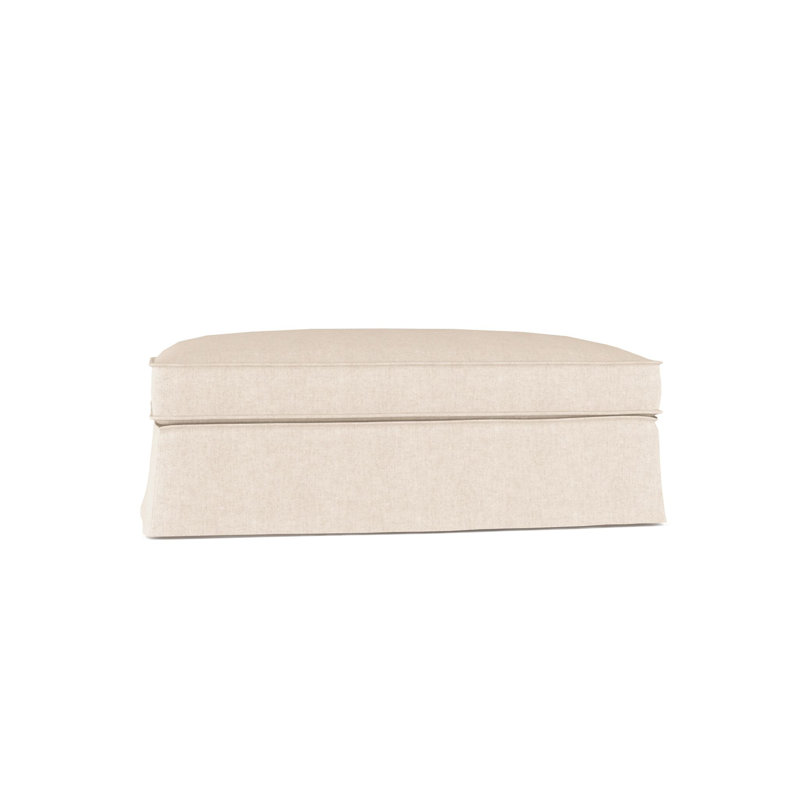 Ottoman, Plush Velvet Oyster