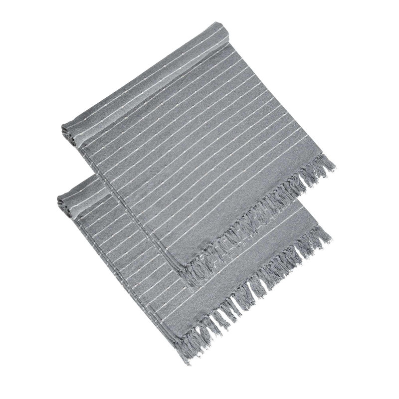 50x60" Carson Striped Throw Blanket, 2 Pack, Gray