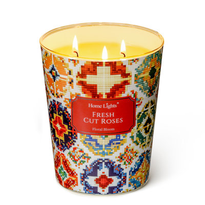 Fresh Cut Roses | Homelights 3-Wick- 34Oz Soy Wax Long-Lasting Scented Candles