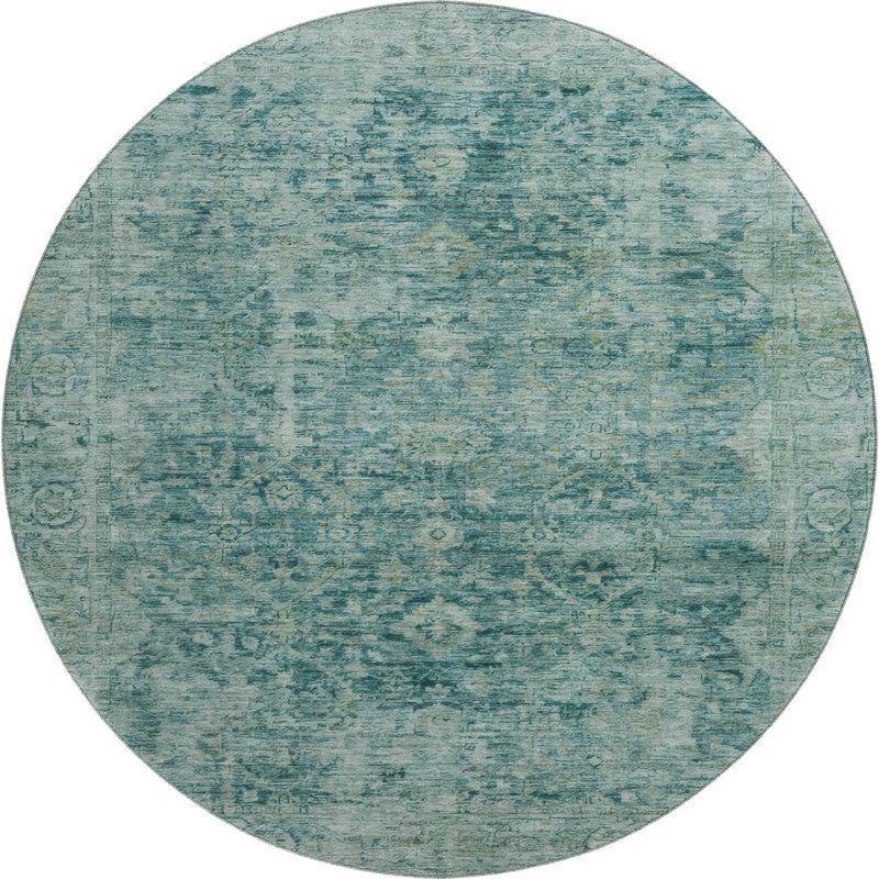 Tapis à bordure lavable à la machine de qualité supérieure AMF1773, Rond 8 pi