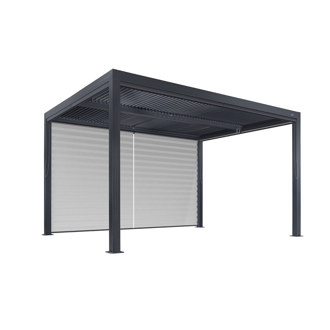 Purple Leaf Louvered Pergola Accessories Pull Down Roller Shade Privacy Shade Sun Side Shade, Gray Frame, Pergola Not Included Purple Leaf 