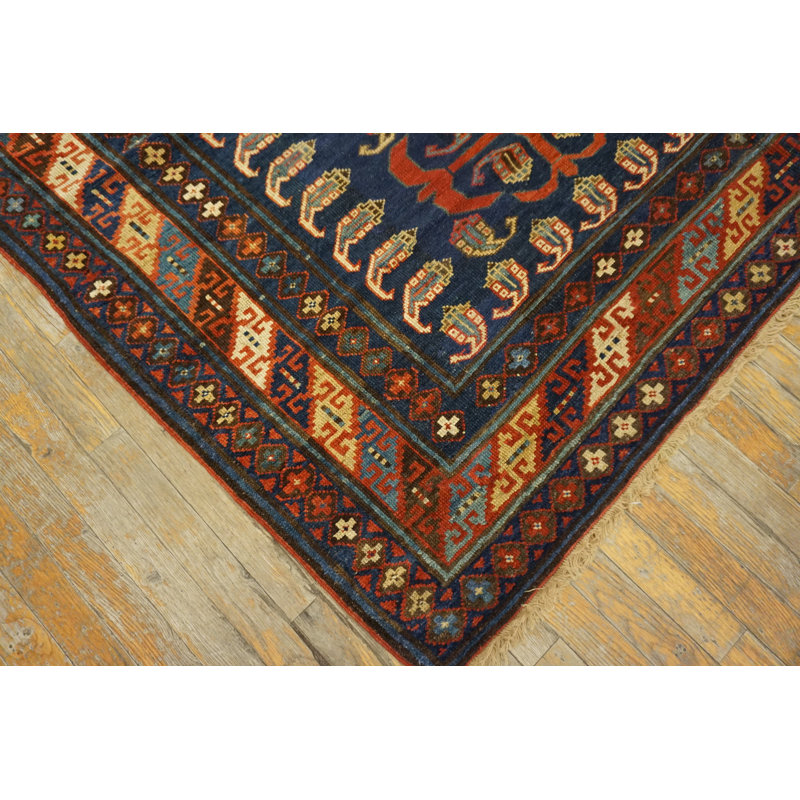 Antique Caucasian Blue 1890s Rug