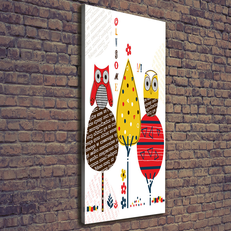 Owls On The Trees - Wrapped Canvas Print
