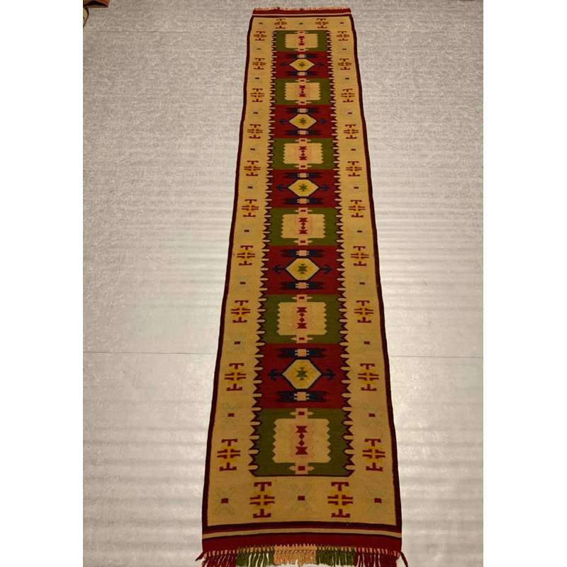 Runner Helman Geometric Hand Woven 70cm X 250cm Area Rug