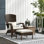 Chaise de patio et en blanc crème. Confortable pour la terrasse, le jardin. Dossier haut avec coussins moelleux. Weather White - Bask Outdoor