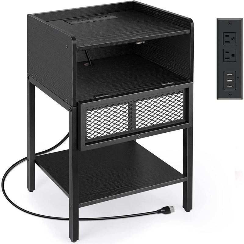End Table and Built-In Outlets