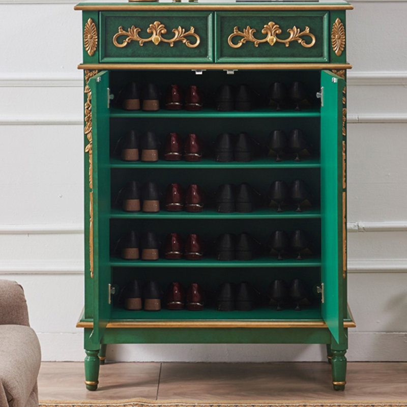 20 Pair Shoe Storage Cabinet, Green
